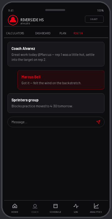 Team messenger with replies and mentions